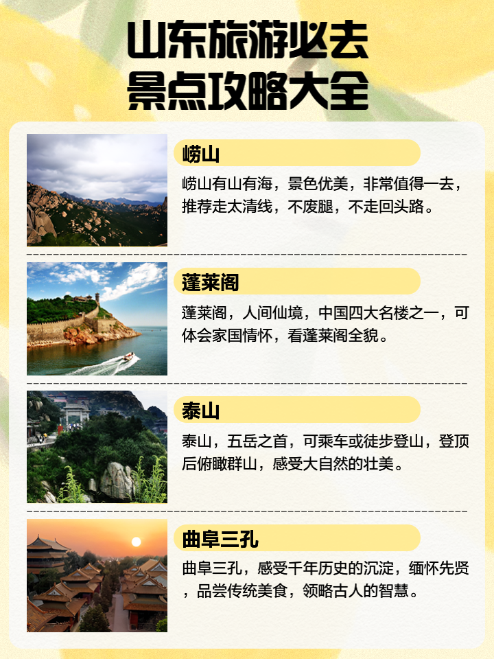 山東旅游景點(diǎn)一覽，美景盡收眼底，山東美景一覽，景點(diǎn)大全與盡收眼底之旅
