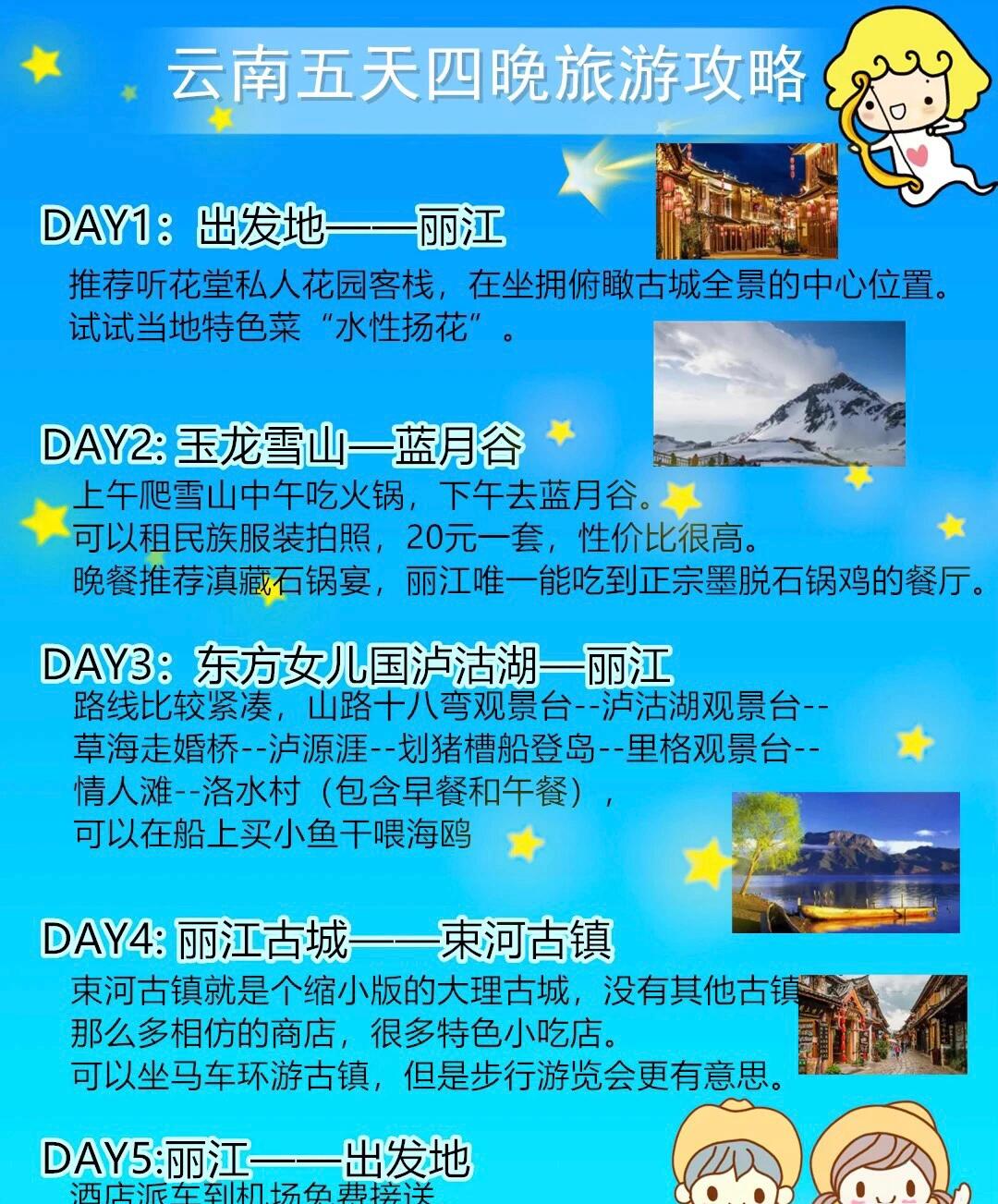去云南旅游，5天最佳路線攻略，云南五日游，最佳路線攻略